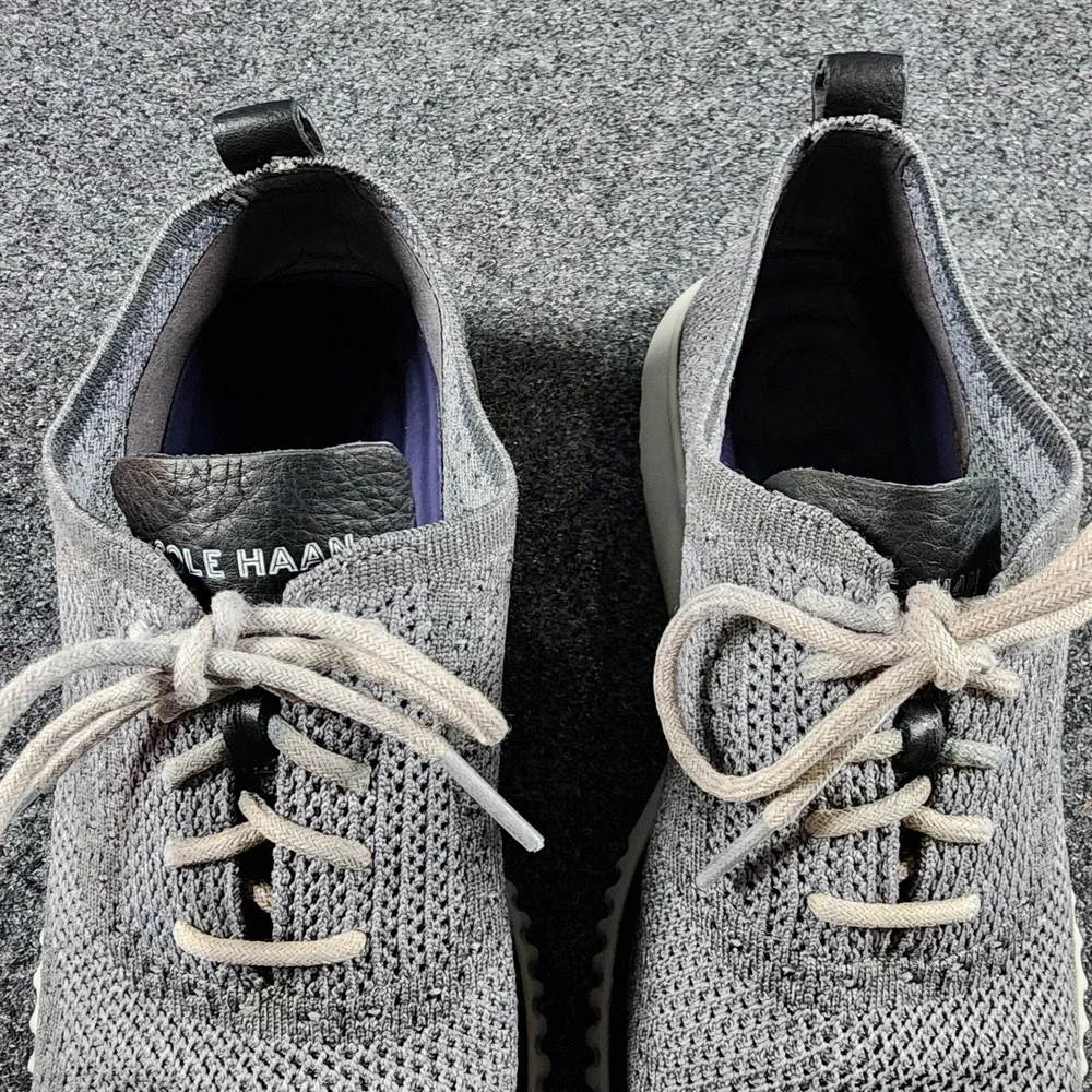 Cole Haan Zerogrand Stitchlite Oxford Casual Mens 9.5 Gray Knit Wingtip C27565